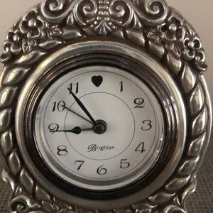 BRIGHTON original  WORKING silver clock